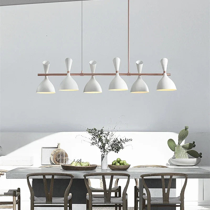 Afralia Nordic LED Multiple Head Chandelier - Black/White Iron Art - Living Room/Bedroom/Kitchen/Hotel