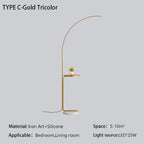 LED Art Floor Lamp Modern Design Black White Gold Living Room Decoration