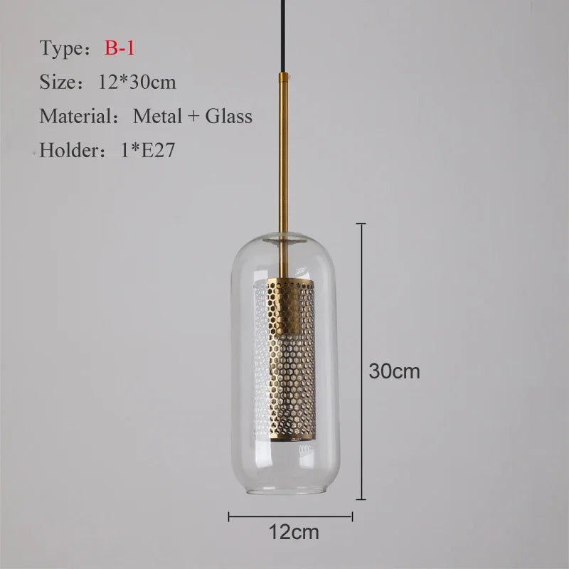 Mesh Pendant Light: Nordic Design Sliver Bronze Transparent Lampshade for Kitchen and Dining
