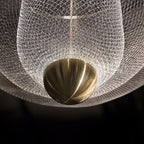 Meshmatics Chandelier: Modern Cage Design LED Dimmable Lighting Fixtures for Dining Room