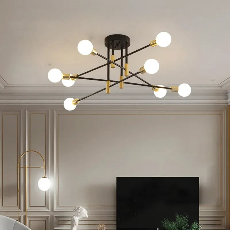 LED Ceiling Chandelier: Modern Light Fixture for Living Room, Bedroom, Hall - Indoor Home Decor