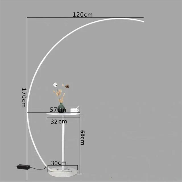 Arc LED Floor Lamp with Remote Control - Nordic Minimalist Design