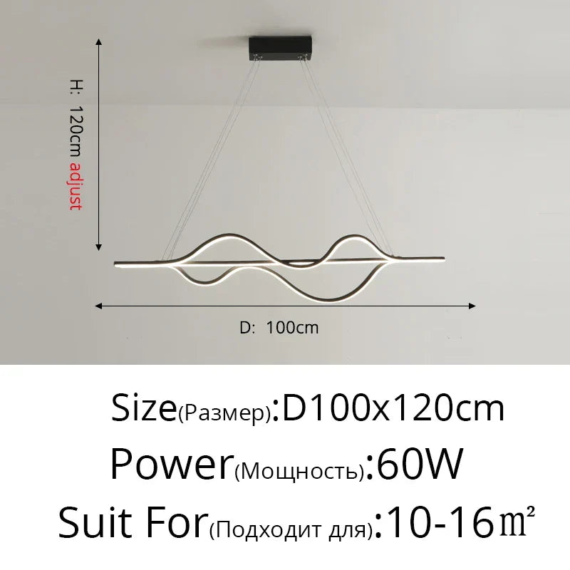 Nordic Minimalist LED Chandelier: Modern Aluminum Copper Pendant Lamp for Home Decor