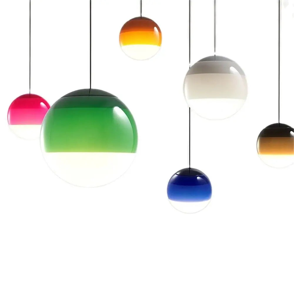 Modern Gradient Glass Ball LED Pendant Light - Creative Balloon Suspension