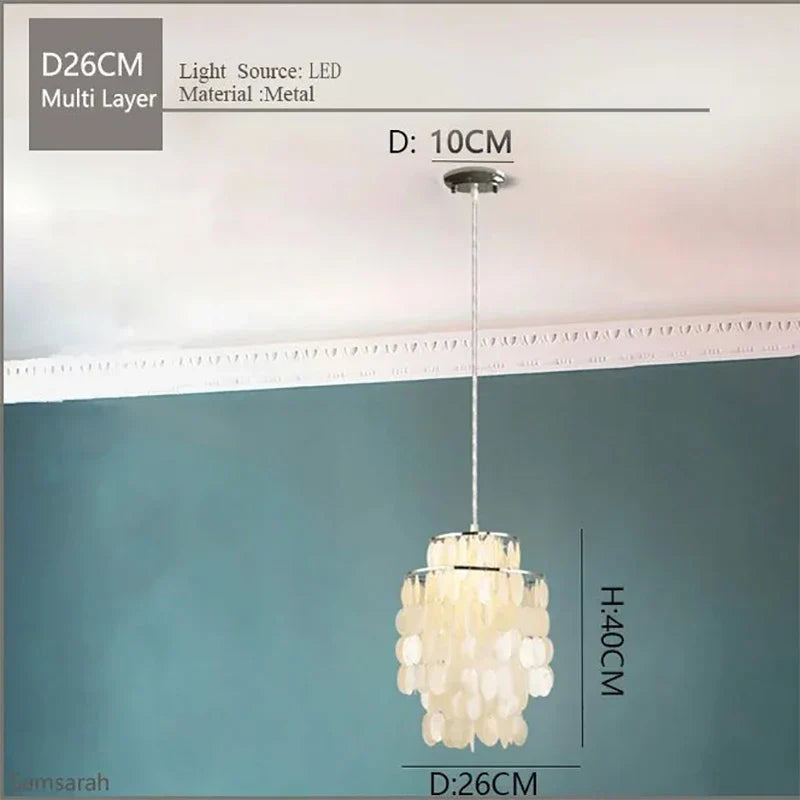 Gold Chrome Metal Shell Chandelier for Restaurant Living Room Hotel Hall