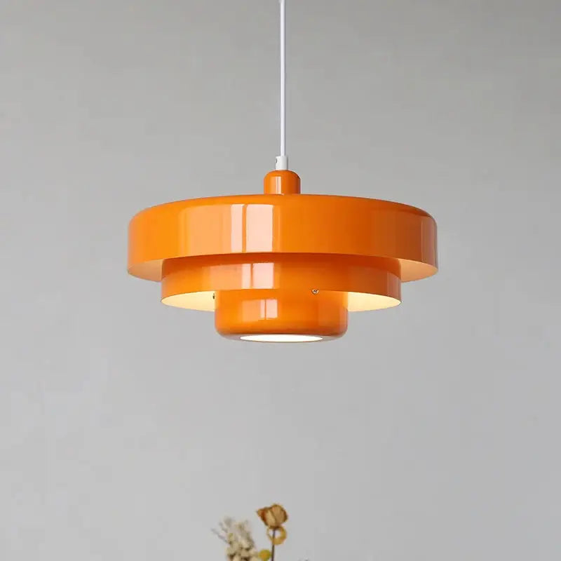 Retro Orange Pendant Lamp LED Ceiling Chandelier for Dining Room & Cafe