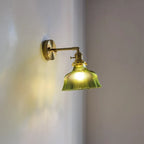Nordic Glass Wall Lamp Rotatable Brass Bedside Sconce Light Fixture by Afralia™