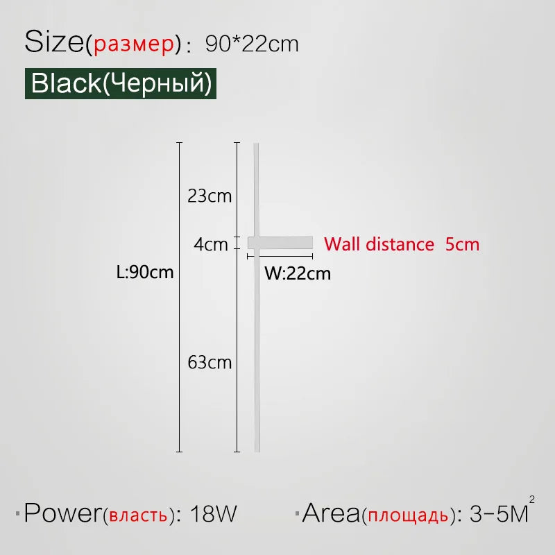 Modern Minimalist Strip Wall Lamp for Bedroom, Living Room, and TV Background