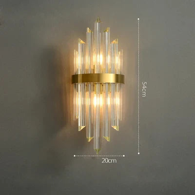 Art Deco Stainless Steel Crystal LED Wall Sconce Black Gold Bedroom Corridor
