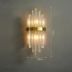 Art Deco Stainless Steel Crystal LED Wall Sconce Black Gold Bedroom Corridor