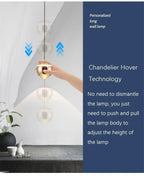 LED Bedside Lifting Chandelier – Modern Minimalist Nordic Pendant Light for Home Décor