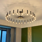 Black Sputnik Chandelier: Nordic Design, Adjustable Lighting for Home Décor