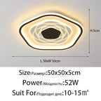 Modern Pentagonal LED Ceiling Chandelier Light for Living Room Bedroom Lighting