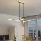 Simple Lines LED Chandelier for Dining Room and Bar Counter