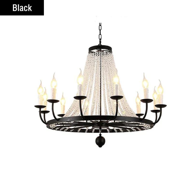 Crystal Chandelier: Retro Industrial Lighting for Living Room, Dinning Room Decor