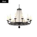 Crystal Chandelier: Retro Industrial Lighting for Living Room, Dinning Room Decor