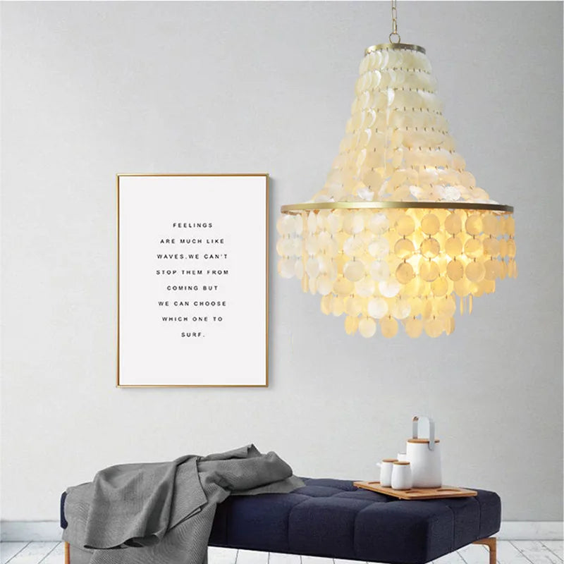 Modern Luxury Shell LED Ceiling Chandelier for Home Decor - Villa, Living Room, Staircase