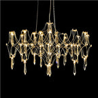 Starry Crystal Chandelier: Modern Luxury LED Firefly Ceiling Chandelier for Villa Living Room