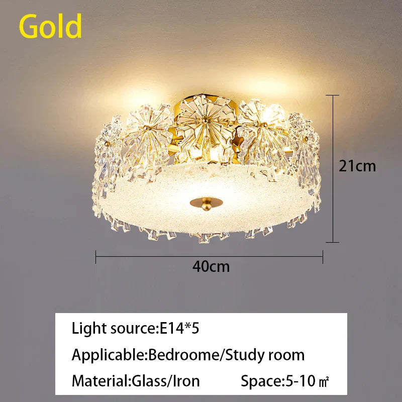 Crystal Glass Maple Leaf Ceiling Chandelier for Modern Luxury Minimalist Living Room