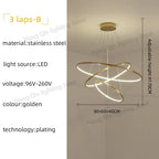 Stainless Steel Ring Pendant Light Modern Minimalist Chandelier
