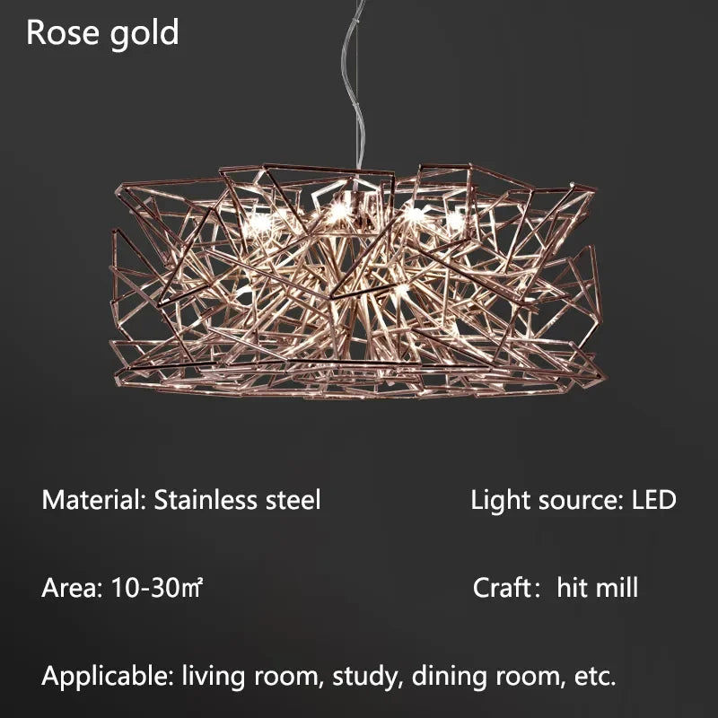 Modern LED Silver Chandelier for Dining Room & Restaurant