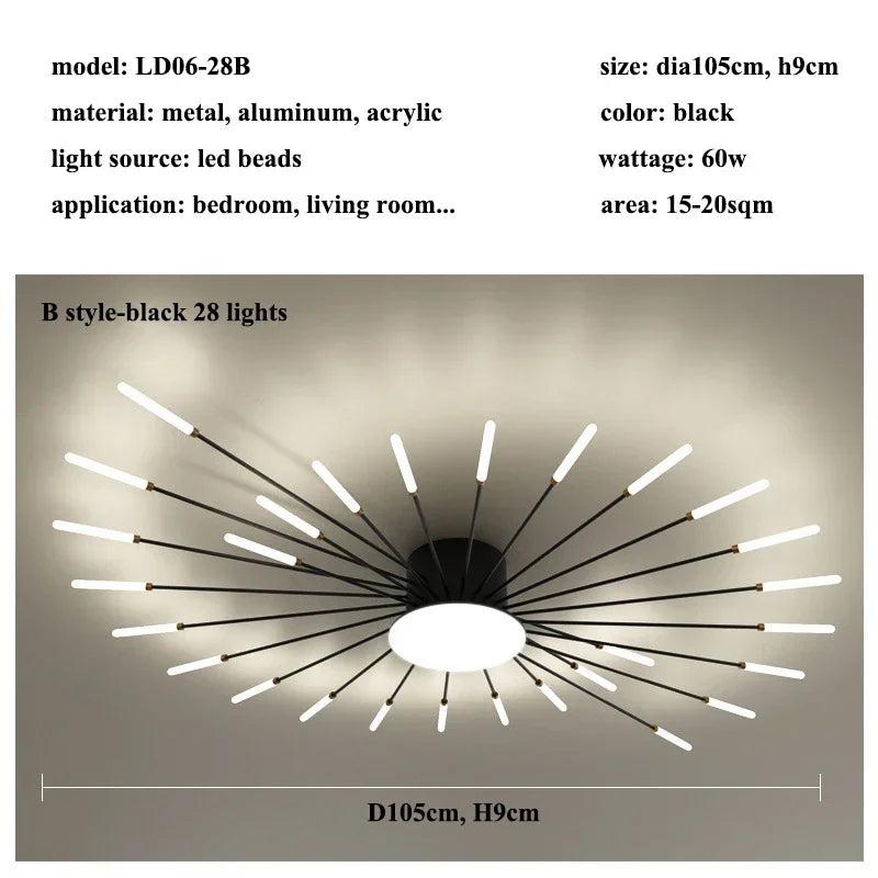 Modern LED Ceiling Chandelier for Home Lighting and Bedroom Luster