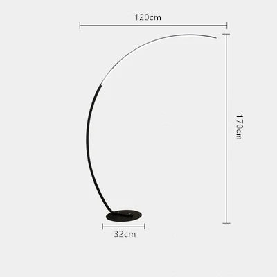 Arc LED Floor Lamp with Remote Control - Nordic Minimalist Design