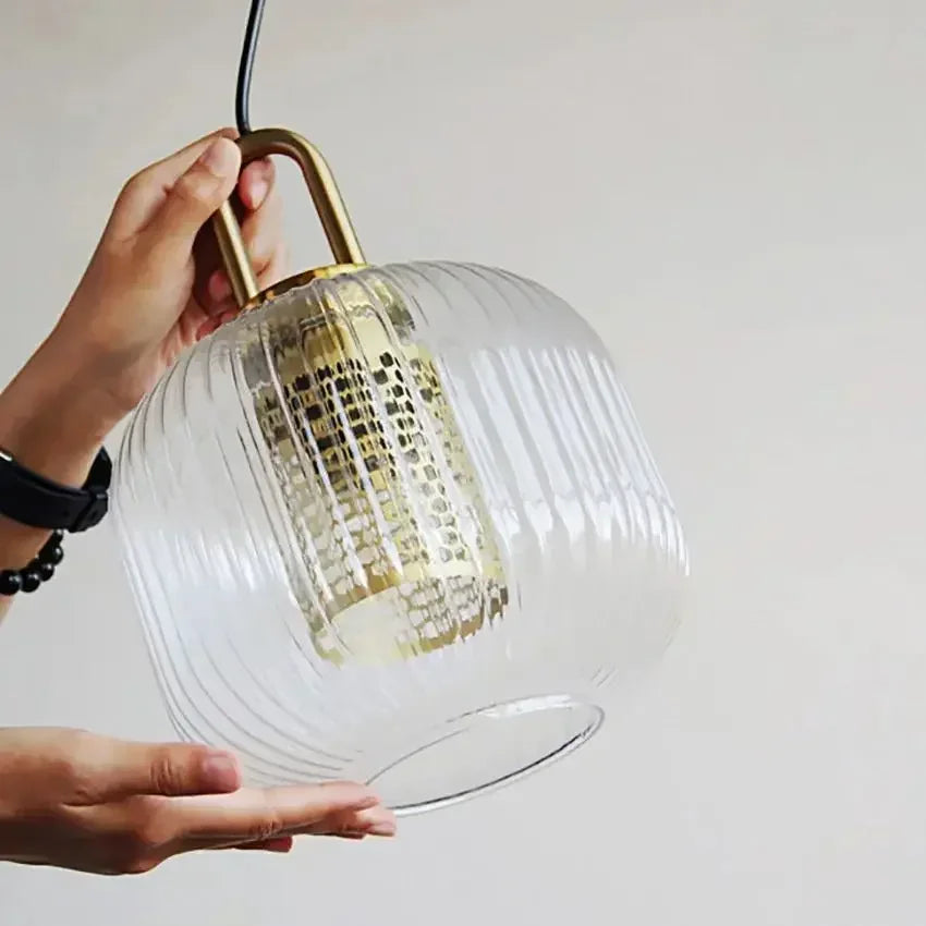 Glass Stripe LED Pendant Lights for Stylish Indoor Home Decor