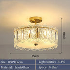 Romantic Glass Chandelier Luxury Ceiling Pendant Light Fixture