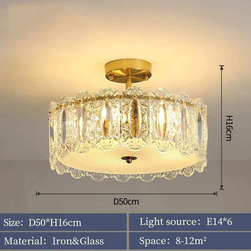 Romantic Glass Chandelier Luxury Ceiling Pendant Light Fixture