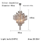Fringed Chandelier: Silver & Gold Aluminium Chain Pendant Light for Luxe Home & Hotel Decor