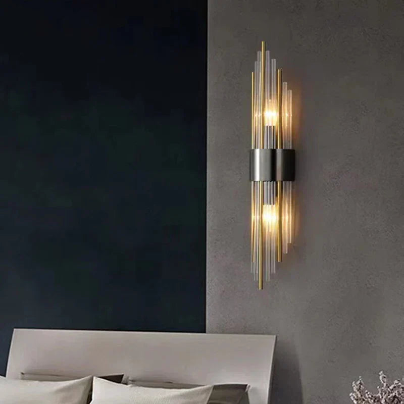 Clear Crystal LED Wall Lamp Stainless Steel Sconces
