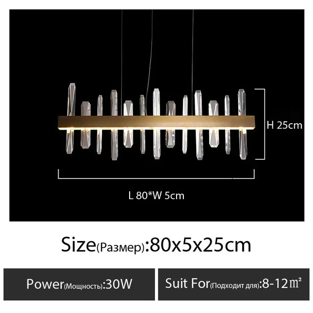 K9 Luxury Pendant Chandelier, LED Indoor Lighting for Kitchen, Living Room, Bedroom