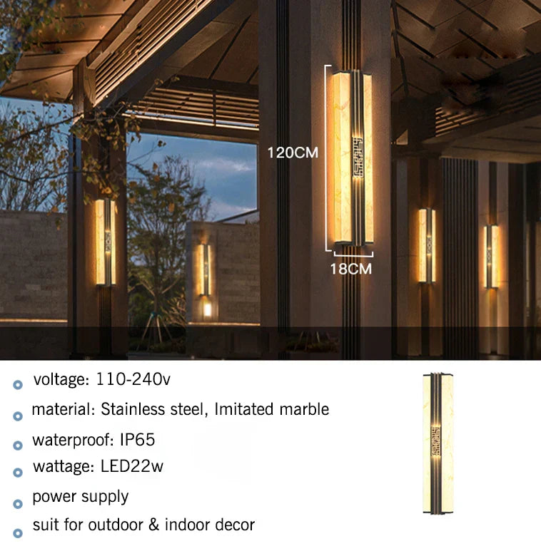 Marble Outdoor Wall Lights: Waterproof IP65 Sconces for Balcony, Courtyard, Street Lighting