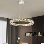 Round Crystal Ceiling Chandelier for Kitchen Dining Room LED Lighting Fixtures