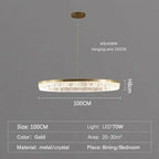 Modern LED Golden Round Chandelier Living Room Luxury Ring Lighting