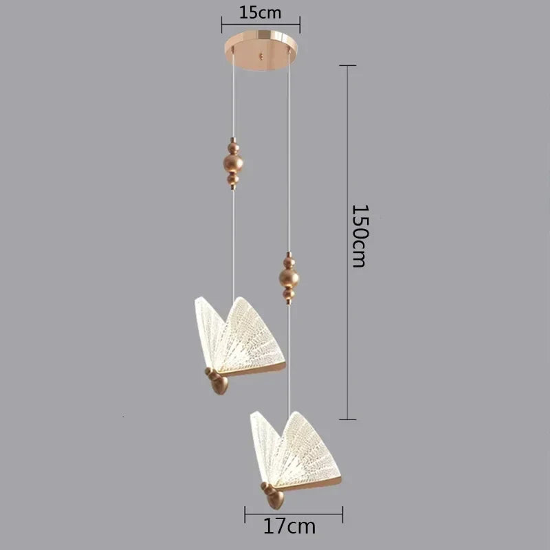 Luxury LED Butterfly Pendant Chandelier: Modern Nordic Hanging Lamp
