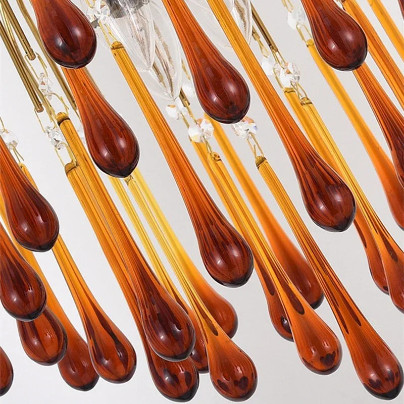 Crystal Water Drop Ceiling Chandelier for Home Decor and Lighting