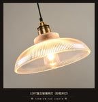 Retro Amber Glass Pendant Lights for Living Room and Bedside, LED E27 Loft Lighting