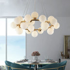 Glass Ball LED Chandelier Modern Pendant Light for Home Decor