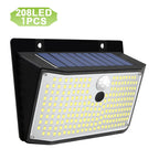 208 LED Solar Outdoor Motion Sensor Lights 3 Mode Wireless Waterproof Security