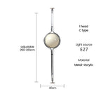 Chrome Metal LED Floor Lamp with White Acrylic Ball Light for Home Decoration