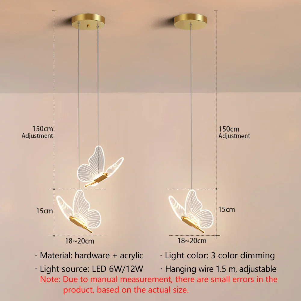Butterfly LED Pendant Chandelier for Living Room and Bedroom