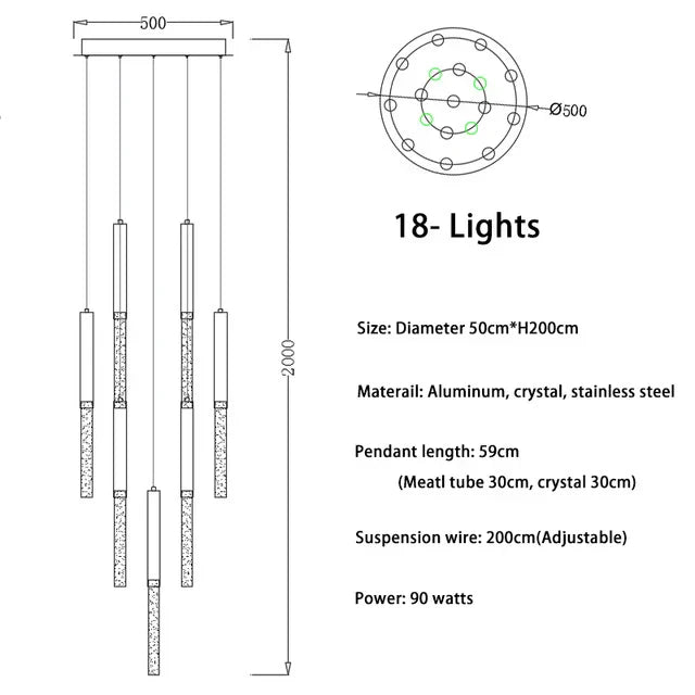 Crystal Loft Chandelier: Modern Nordic Art Deco Gold LED Lighting for Living Room