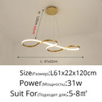 Special-shaped LED Pendant Chandelier for Nordic Dining Living Bedroom Kitchen