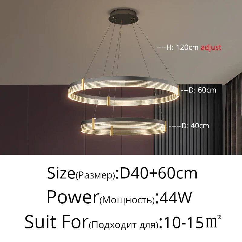 Modern Acrylic Circle Chandelier Pendant Lights for Indoor Living Room Decor