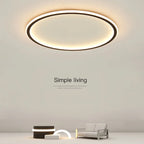 Modern Round Iron LED Ceiling Light for Bedroom, Foyer, and Study