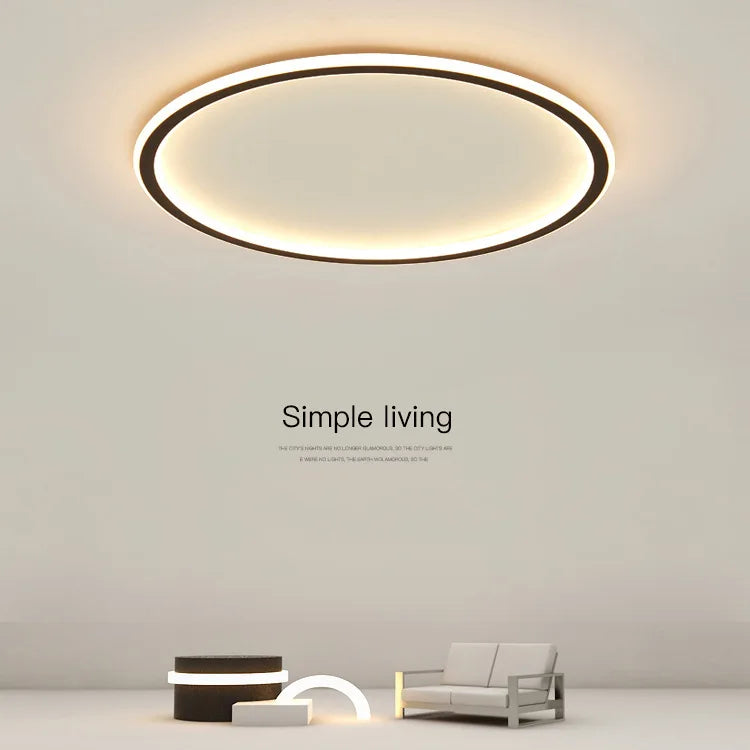 Modern Round Iron LED Ceiling Light for Bedroom, Foyer, and Study