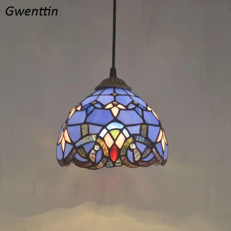 Tiffany Style Stained Glass Pendant Chandelier for Home Lighting