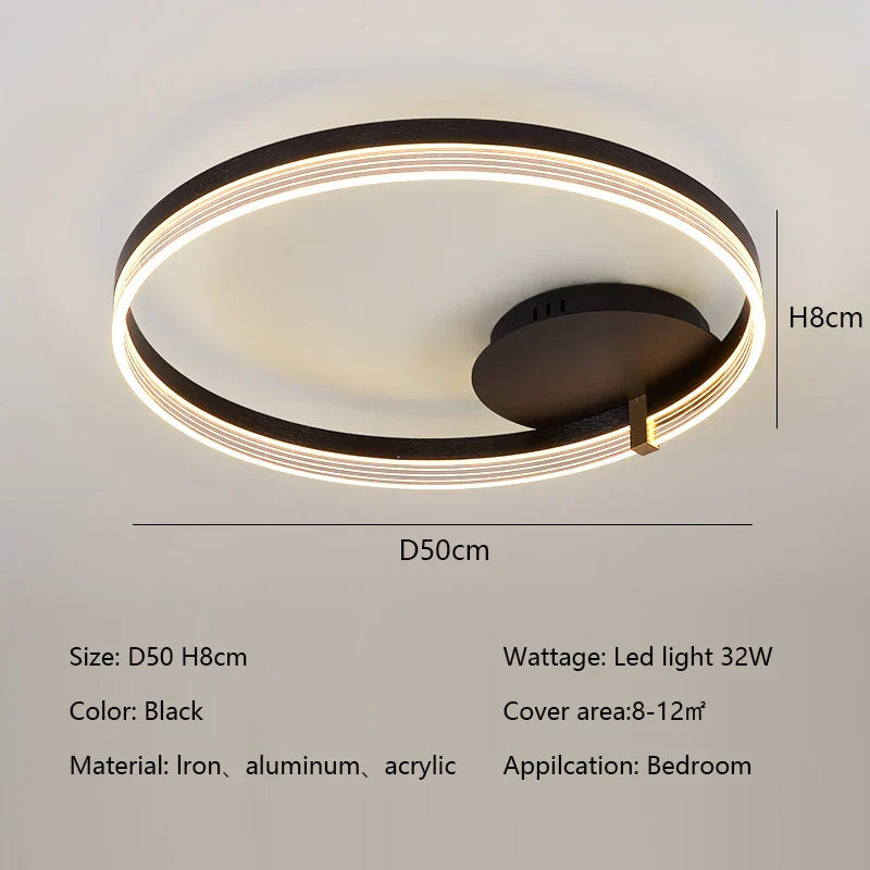 Modern Minimalism Round Ring Ceiling Lamp LED Lighting Fixture
